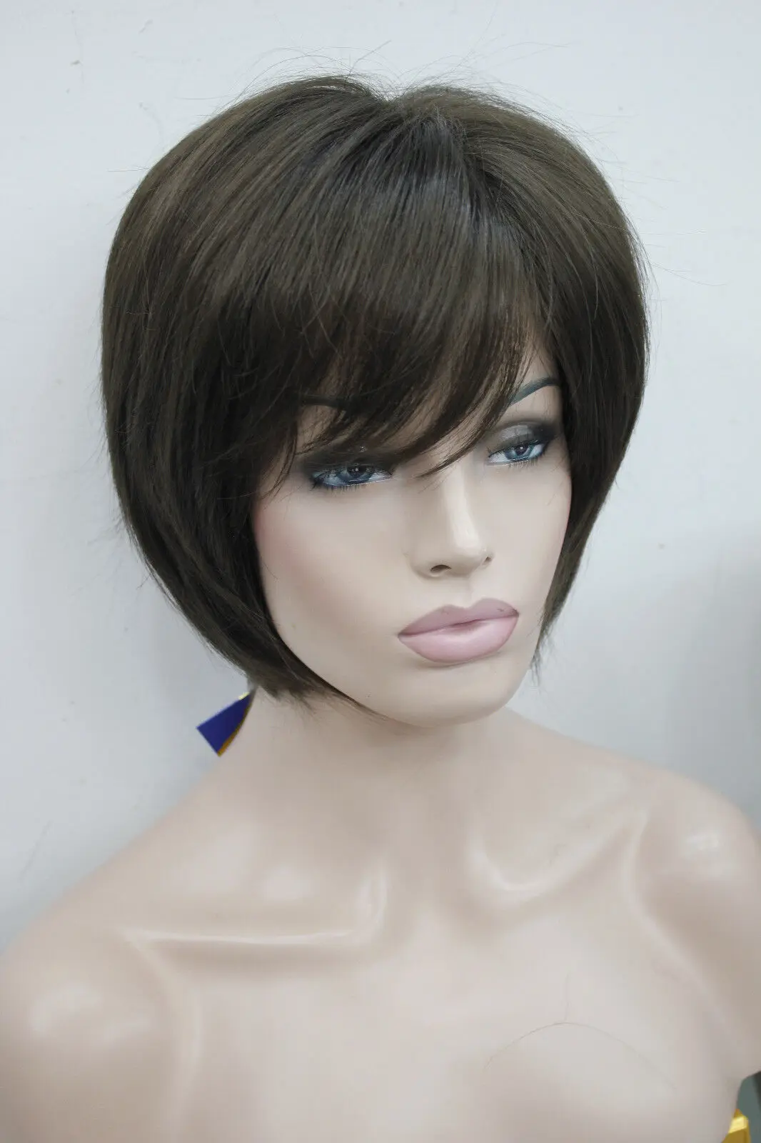 new vogue chestnut brown short straight lady's synthetic wig