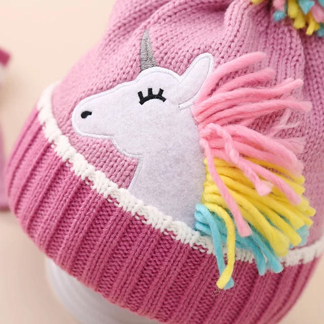 Unicorn Winter Ear Muffs & Gloves Set For Girls - Cute Plush Earmuffs & Mittens For Kids, Warm Outdoor Accessories
