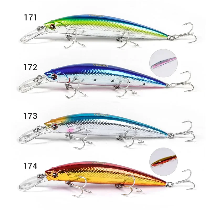 NOEBY 110mm 36g Heavy Sinking Minnow Fishing Lures Rolling Wobblers Artificial Hard Baits Jerkbait for Seabass Fishing Lure