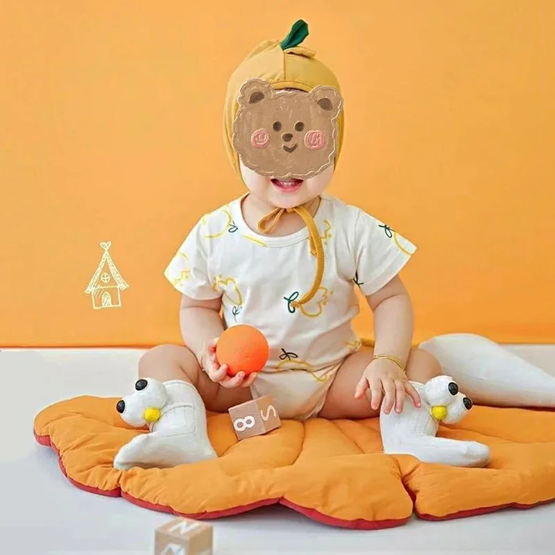 어린이용 부드러운 코튼 바닥 깔개, 크롤링 매트 담요, 양면 사용 수면 패드, 가을 겨울 홈 장식
