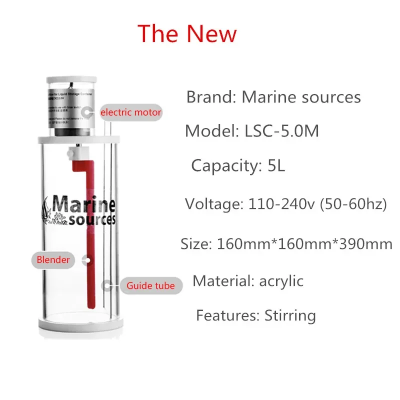 5L Marine Agitator with Special Mixing Head for Titration Cans and Liquid Storage Tank Advanced acrylic agitator designed for marine titration cans, with timed mixing and storage capabilities. Advanced acrylic agitator designed for marine titration cans, with timed mixing and storage capabilities. Product Image