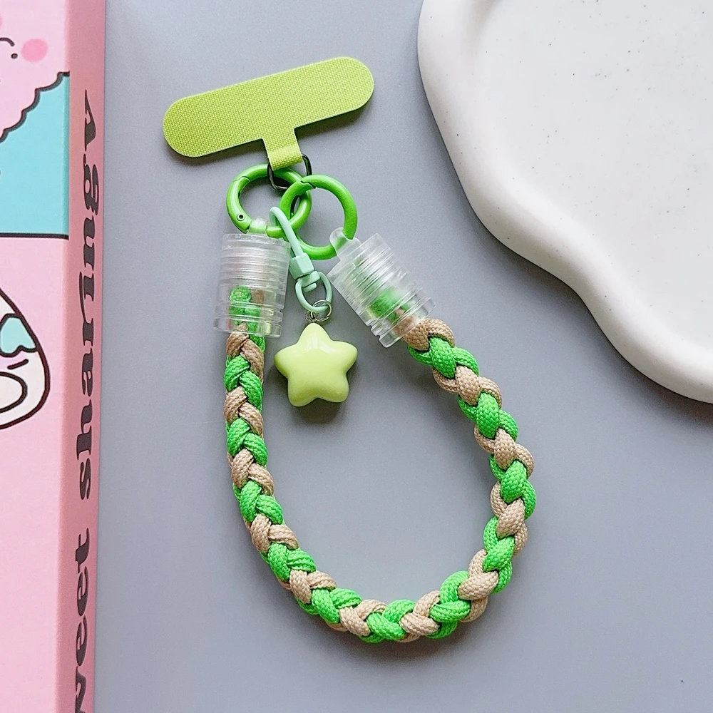 Universal Geflochtene Handy Lanyard Strap Cartoon Stern Hängende Kette Ring Schnur mit Patch Handgelenk Strap Handy Abnehmbare – Detail 8