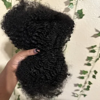 Afro Kinky Bulk Human Hair For Braid Twists Curly Hair Extension Natural Black for Dreadlock Extension 30gram/Pc 1