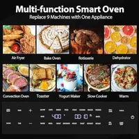 Extra Large 32QT Air Fryer with 19-in-1 Multi-Functional Combo: Digital Convection Oven Featuring Rotisserie Dehydrator and Piz 2