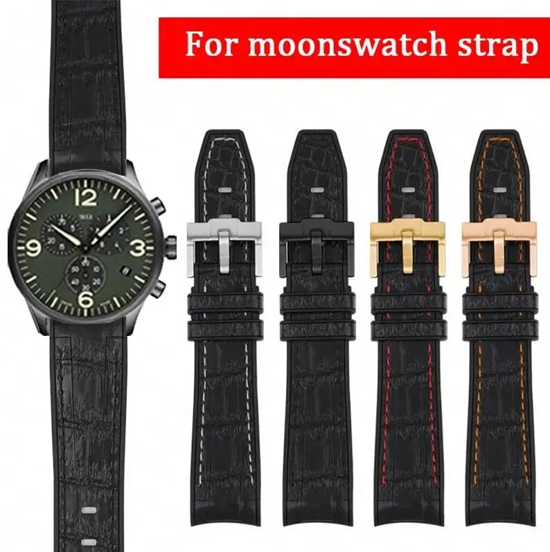 Cinturino In Silicone Liquido Per Omega X Swatch Joint Moonswatch Planet Watch Band 20Mm Bracciale Da Uomo Impermeabile Subacqueo Curvo