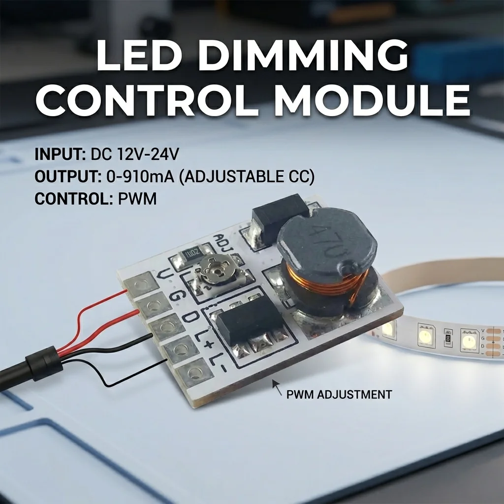 LED 디밍 제어 모듈 DC 12V 24V 조정 가능한 PWM 0-910MA Ardu..