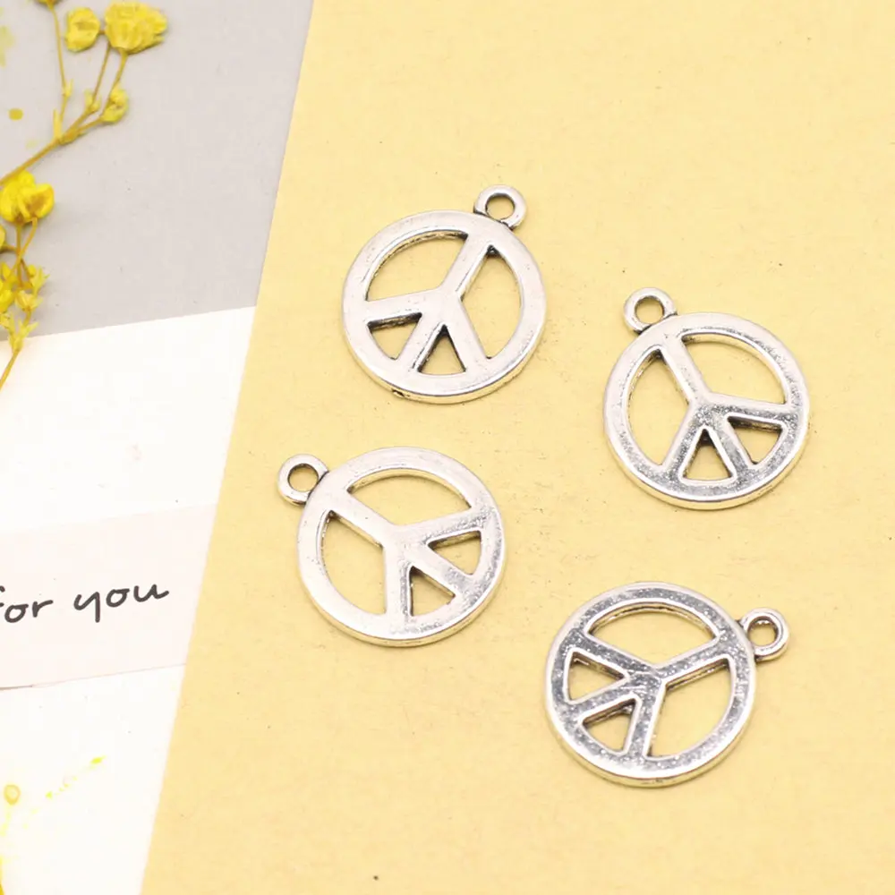 

10pcs 16x20mm Peace Charm Charms Man Pendant Diy Craft Male Jewelry Antique Silver Color