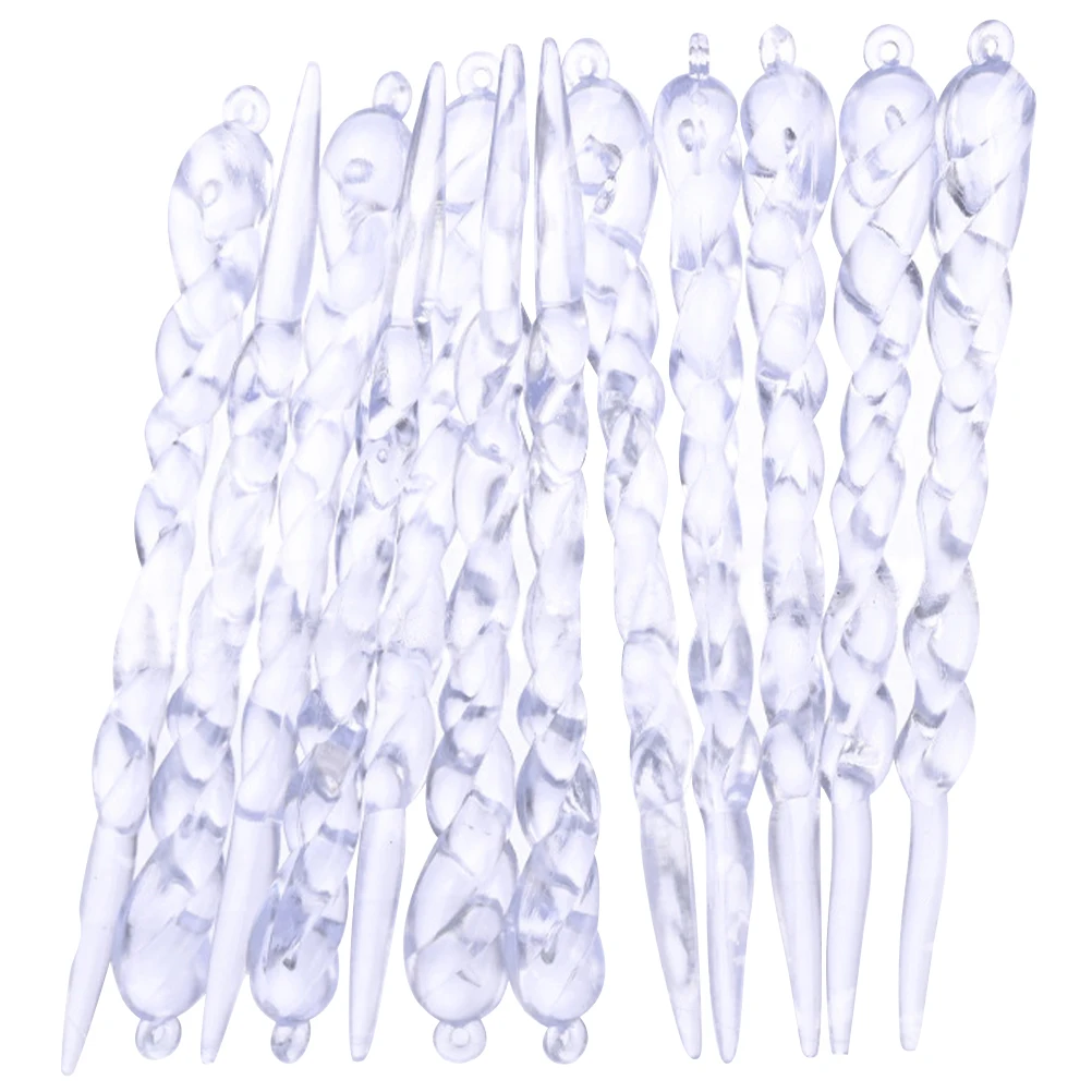 

24pcs Clear Icicles for Christmas Tree Christmas Tree Baubles Xmas Tree Icicle Ornament Fake Icicles