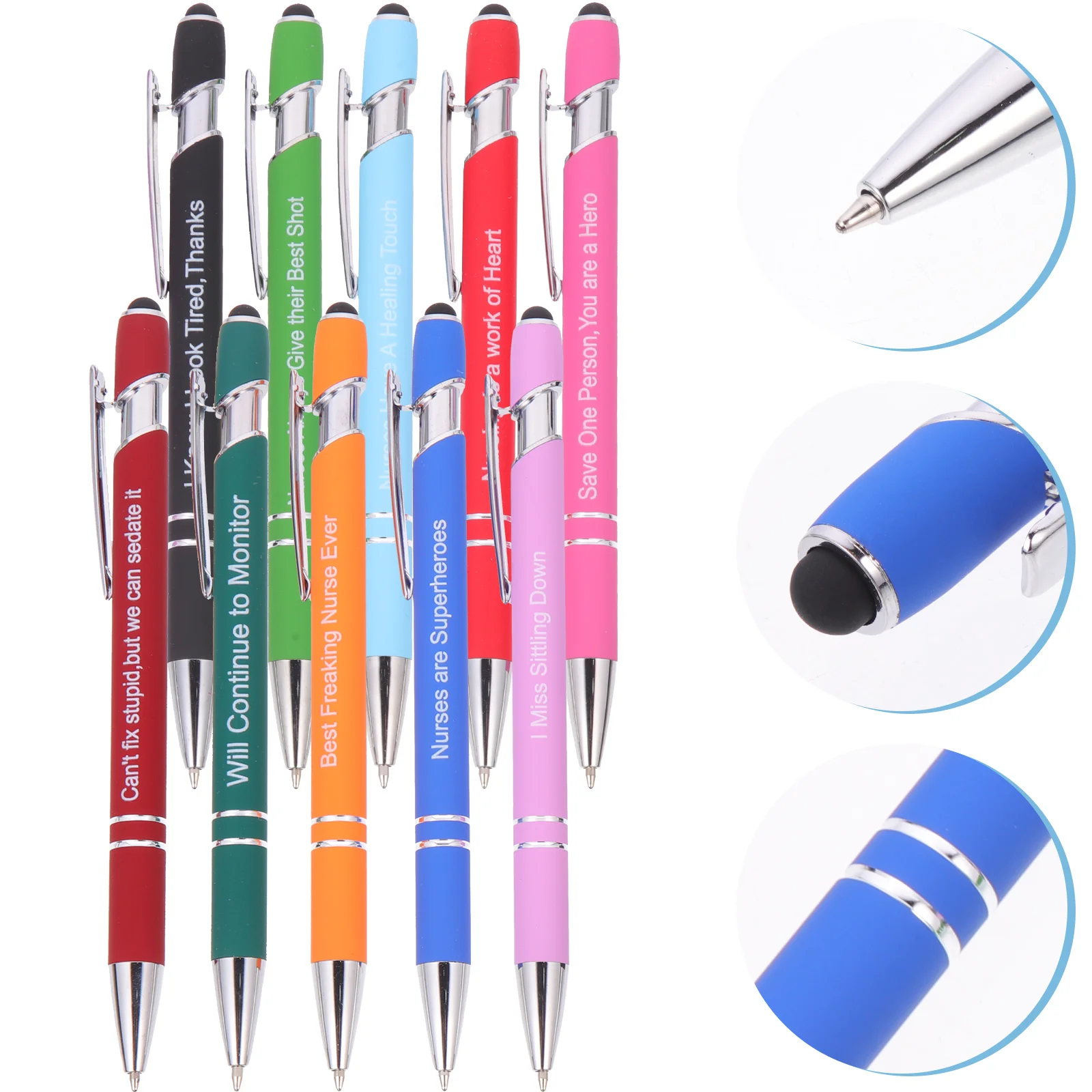 10 Pcs Ballpoint Pens Inspirational Adult Accessory Adorable Portable Daily Use Writing Household Office cartoon girls notebook fashion plush scrapbook adorable notebook writing pad students supplies colorful cat