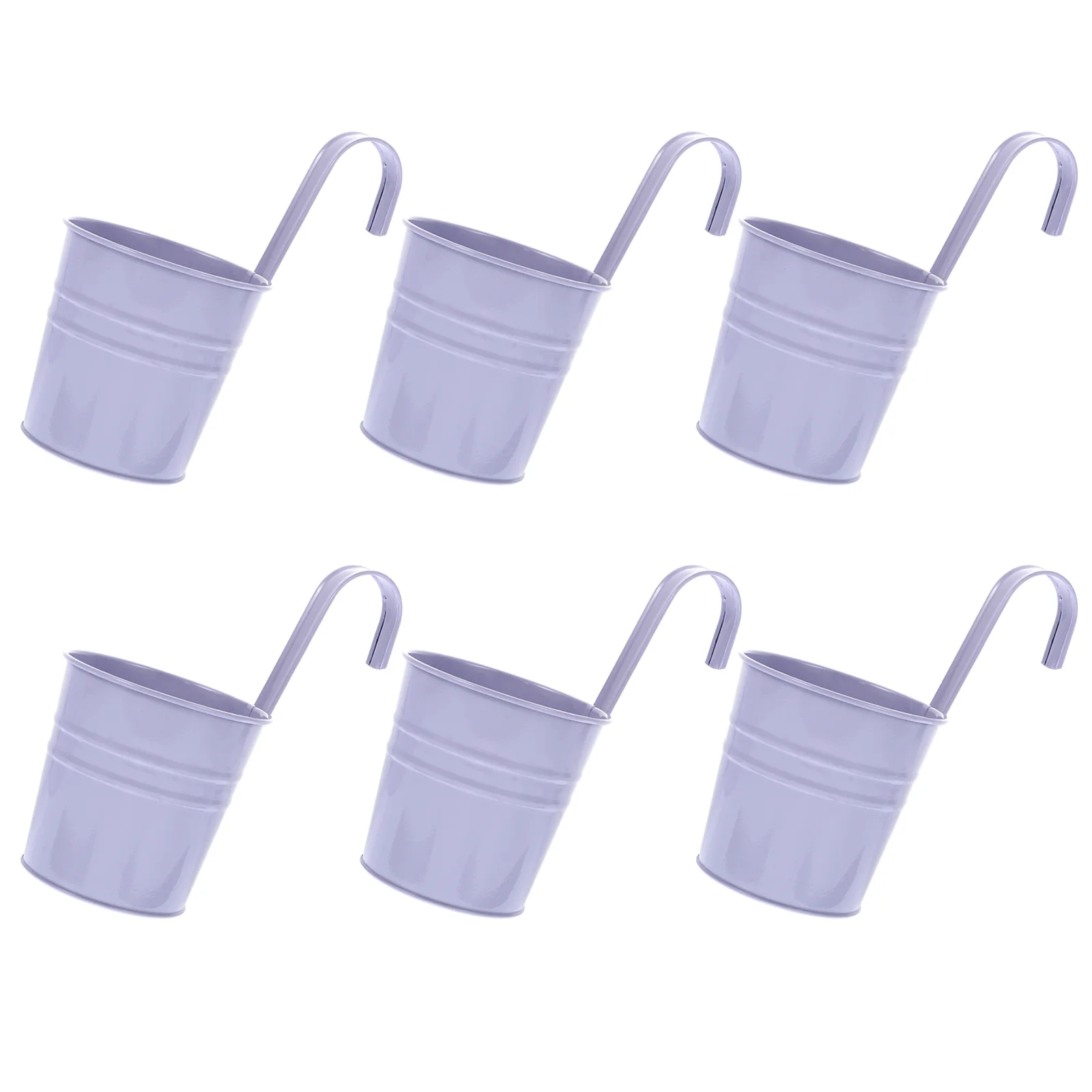 

6PCS Iron Hanging Flower Pot Railing Fence Balcony Garden Decor Flower Holder