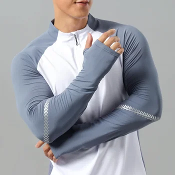 High Elasticity Men's Sweatshirts Outdoor Running Warm Long Sleeve Shirt Casual Fitness Jacket Jogging T-shirt Fitness Tops