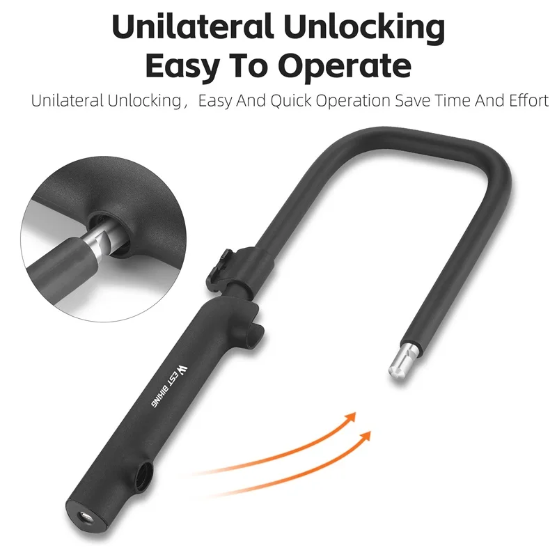 WEST BIKING Bicycle U-Lock Portable Anti-theft Safety Lock MTB Road Bike Padlock Motocycle Scooter Bike Lock Cycling Accessories