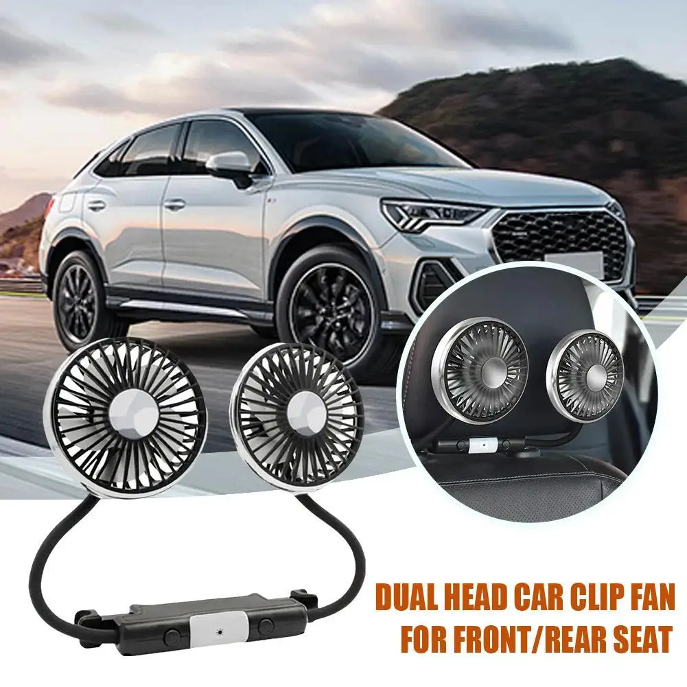 

Dual Head Car Rear Seat Auto Cooling Fan 360 Degree Rotatable Car Cooler Fan Low Noise Cooling Fans Car Electrical Appliances