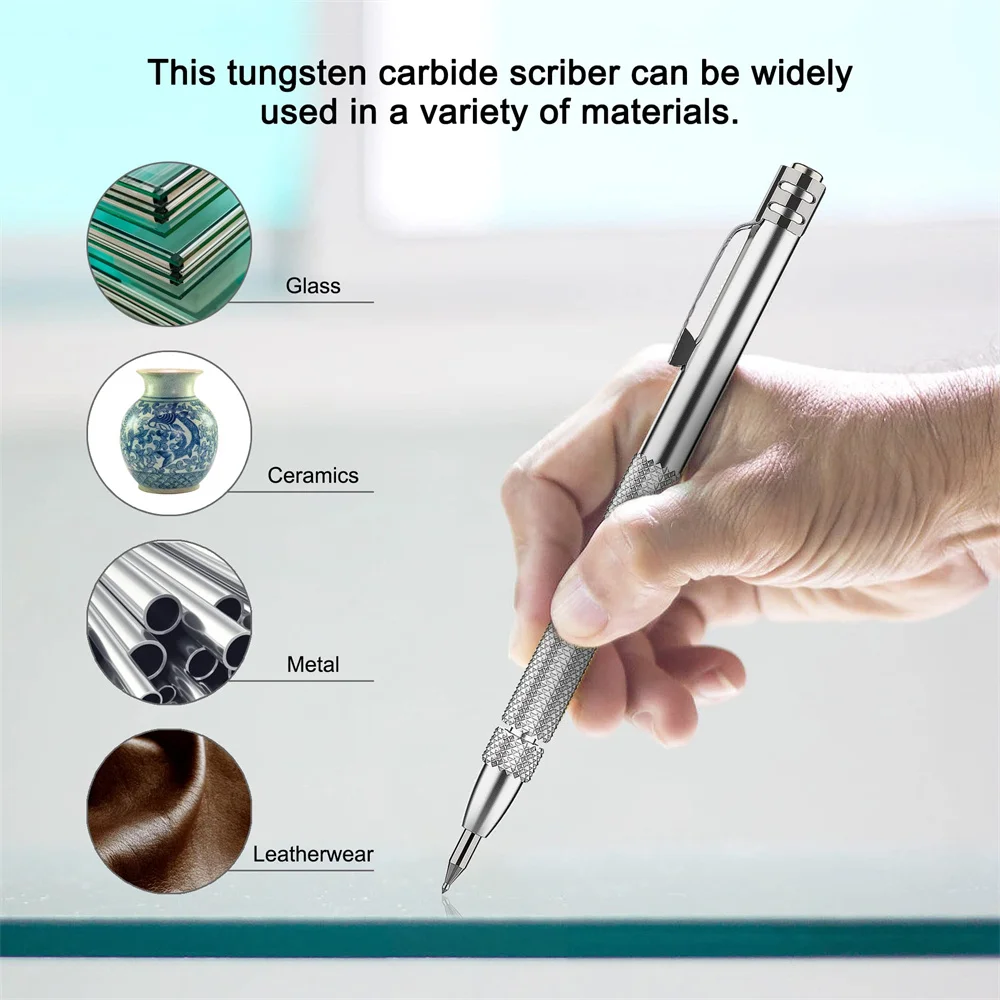 JUSTINLAU Double Ended Carbide Scribing Pen Metal Wood Glass Tile Cutting Marker Pencil For Metalworking Woodworking Hand Tools 3