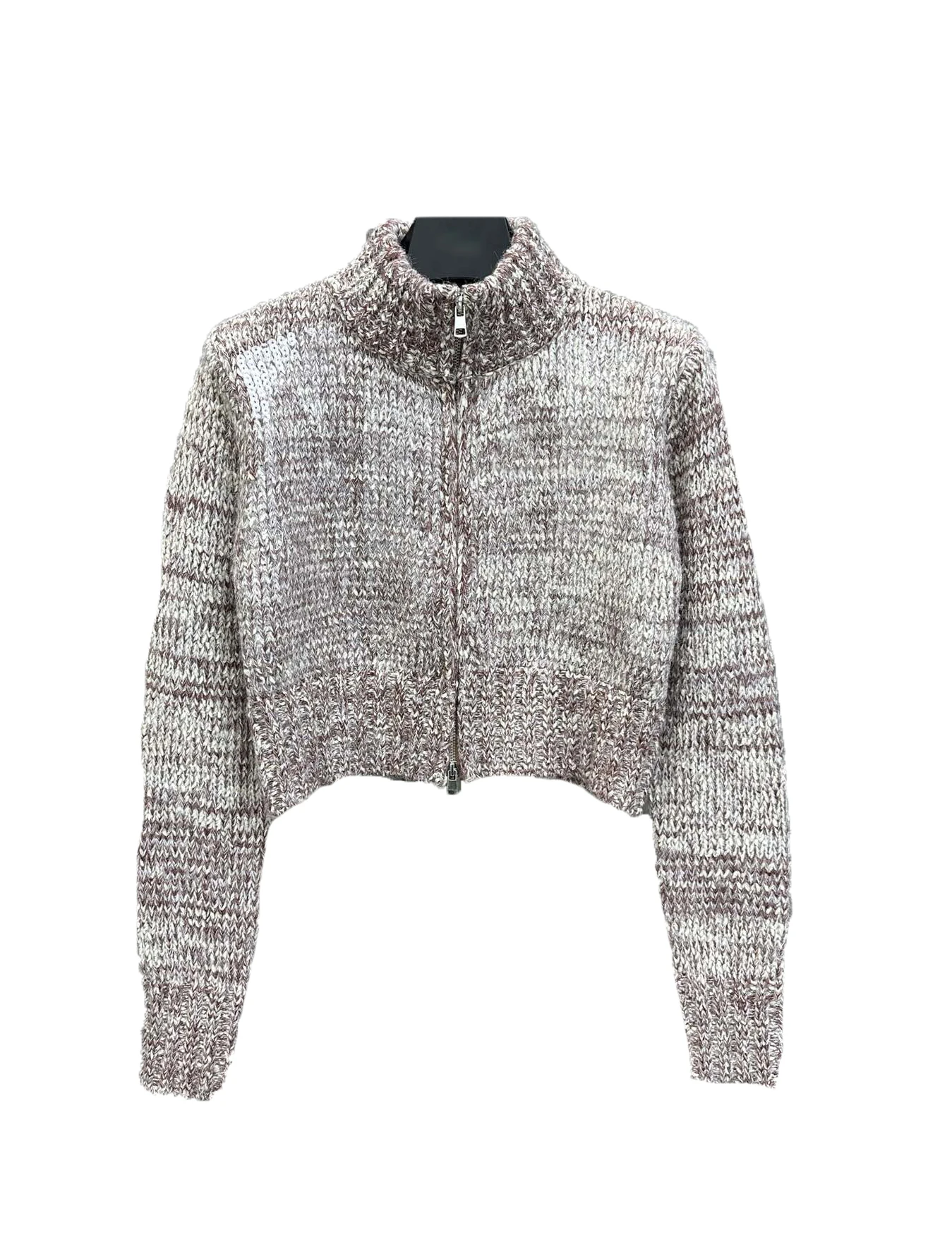 

Two-color knitted cardigan short jacket fashion casual comfortable versatile 2024 fall and winter new 1202