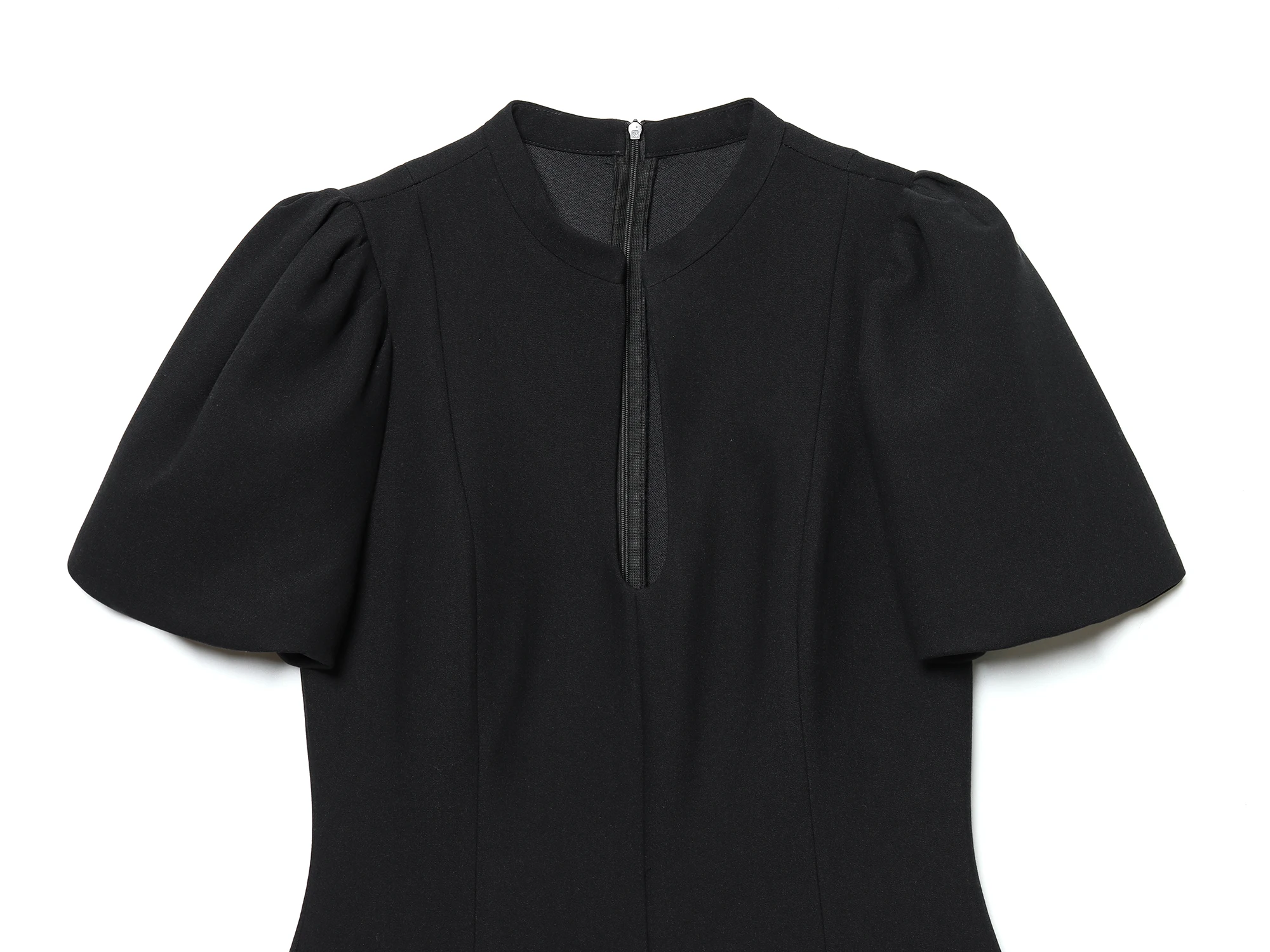 KONDALA Damen Freizeitkleid mit Puffärmeln Elegantes Schickes Date-Kurzkleid 2026 Neue Frühling-Sommer-Mode Damen Schlichtes Schlankes Kleid – Detail 4