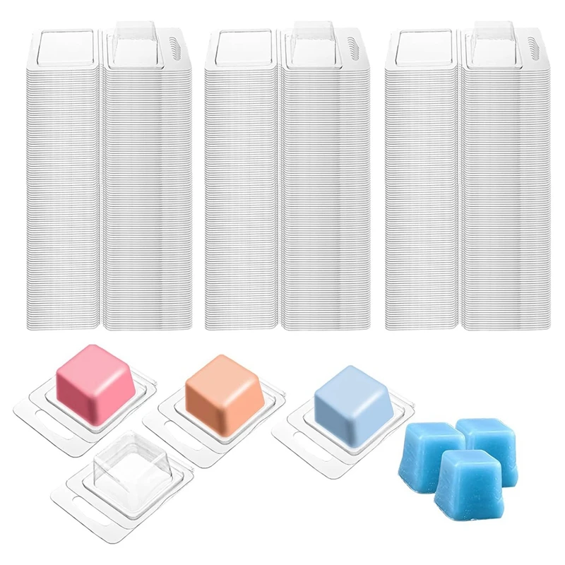 150Pack Wax Melt Container 1.3 Oz Plastic Wax Melt Set For Melts Clear Flip Top, Empty Candle Easy To Use Square
