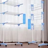 Folding Drying Rack for Home Balcony Baby Clothes Towels Floor Standing Multi-layer Stainless Steel Mobile Drying Rack  Hangers 6