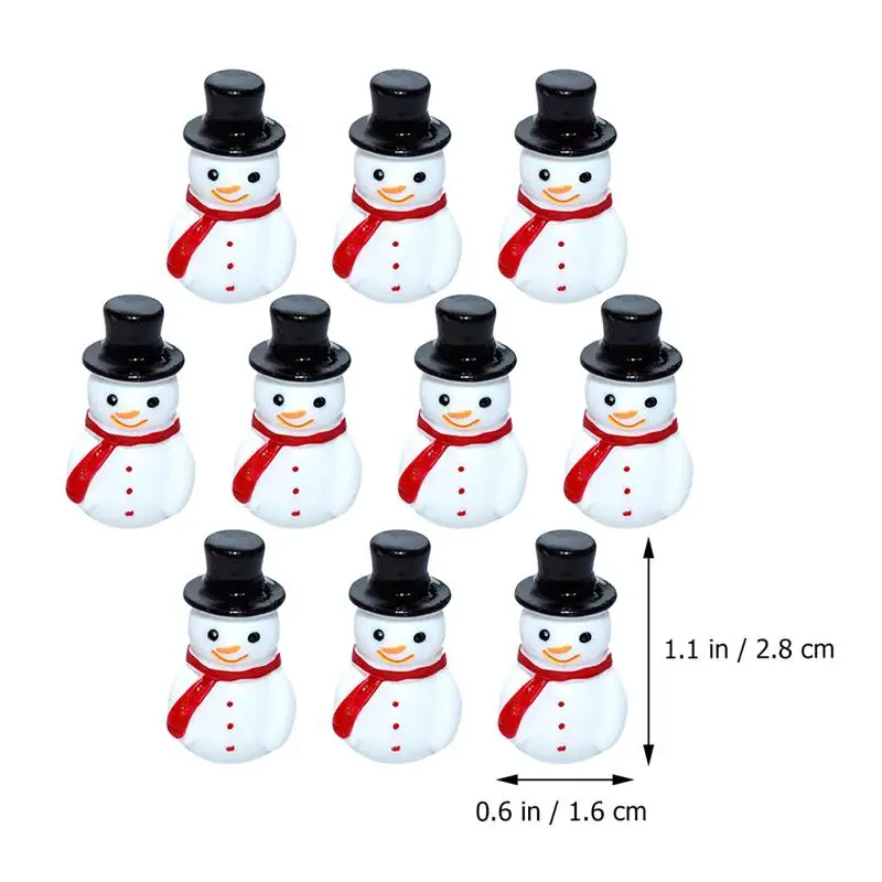 10pcs Small Resin Christmas Decoration Santa Claus Snowman Tree Micro Landscape Model DIY Garden Figurines Home Globe