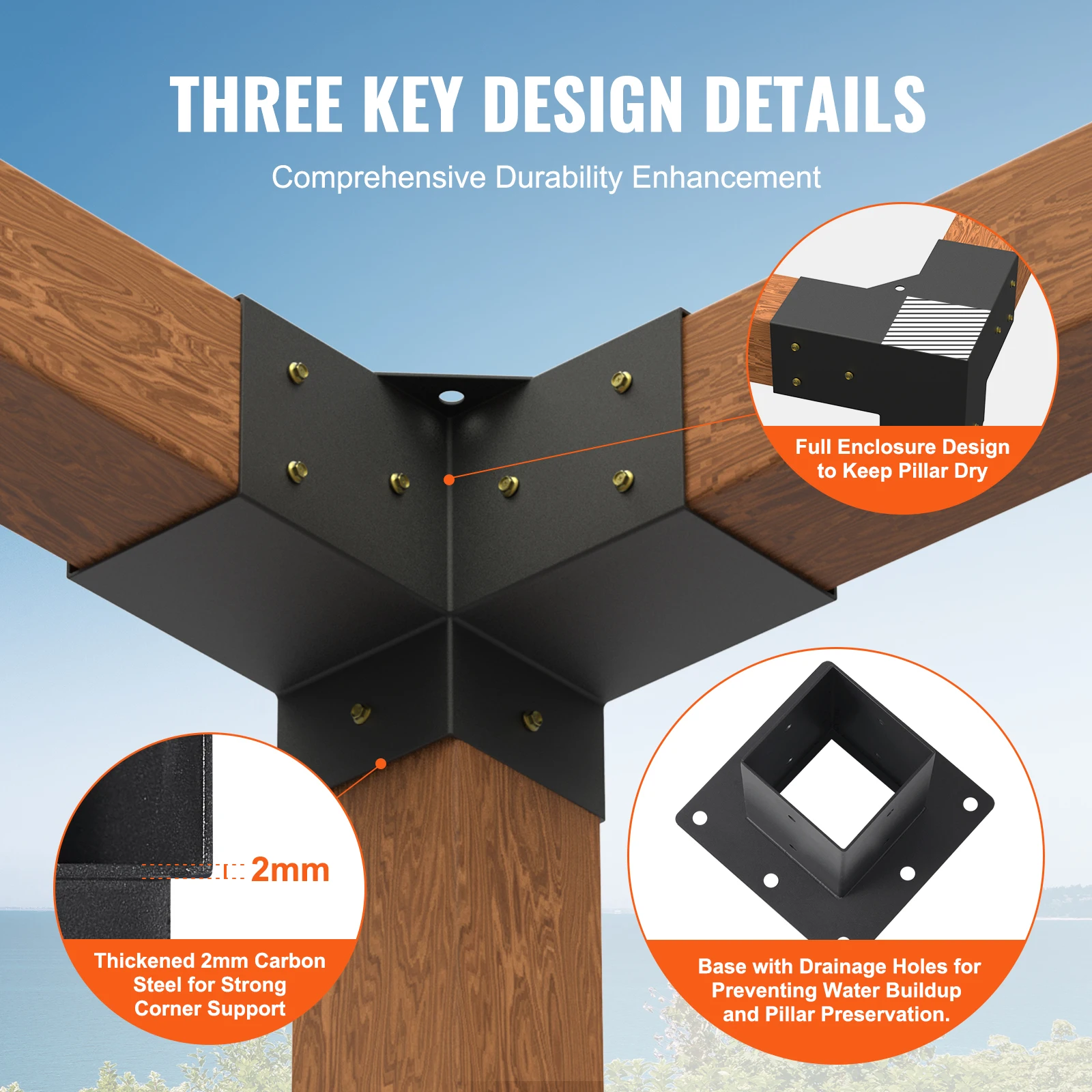 Pergola Bracket Kit Heavy Duty Woodworks DIY Post Base