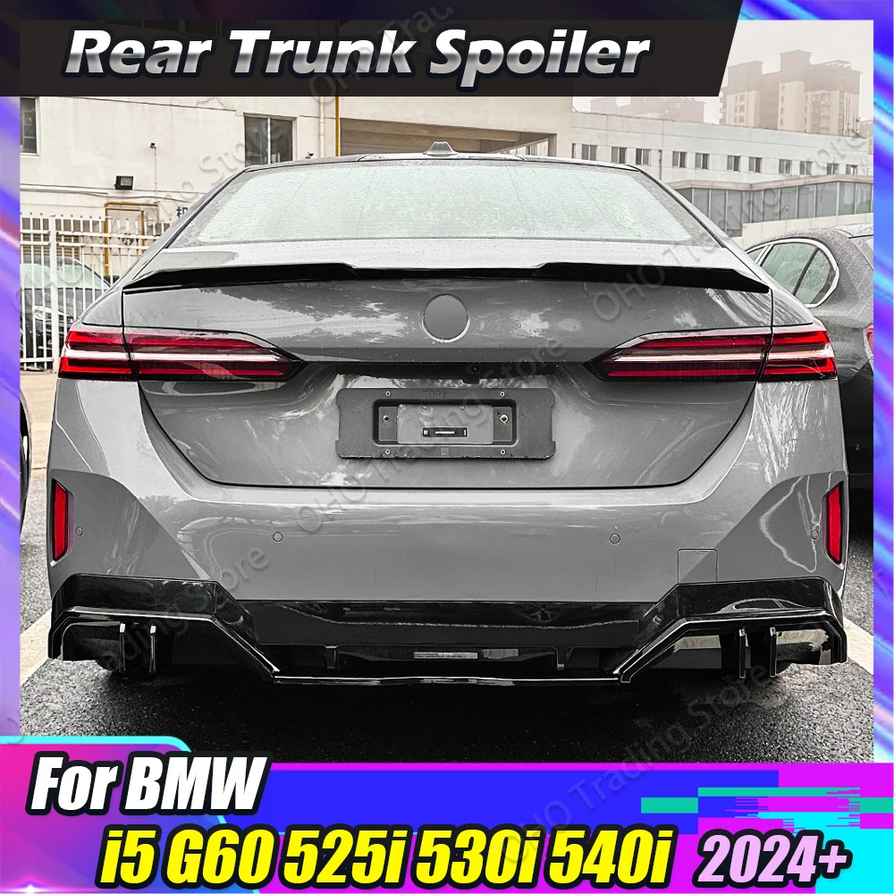 M3 스타일 자동차 리어 트렁크 루프 스포일러, BMW 5 시리즈 I5 G60 525i 530i 2024 + 테일 윙 바디 키트, 튜닝 트렁크 리드 외부