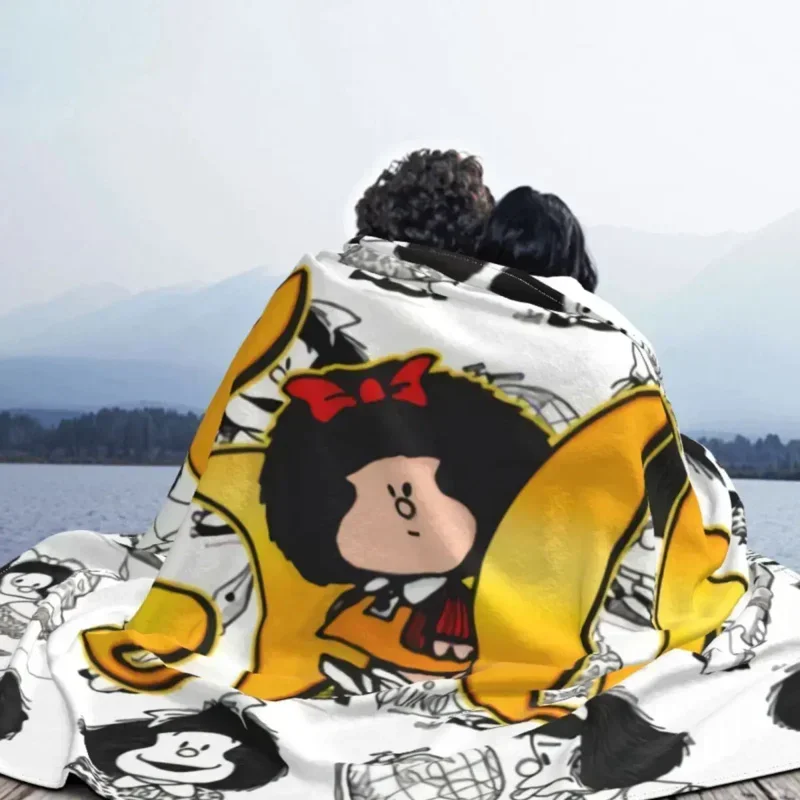 Love Mafalda Blanket 3D Printed Soft Flannel Fleece Warm Cartoon Throw Blankets for Home Bedroom Couch Bedspreads 5