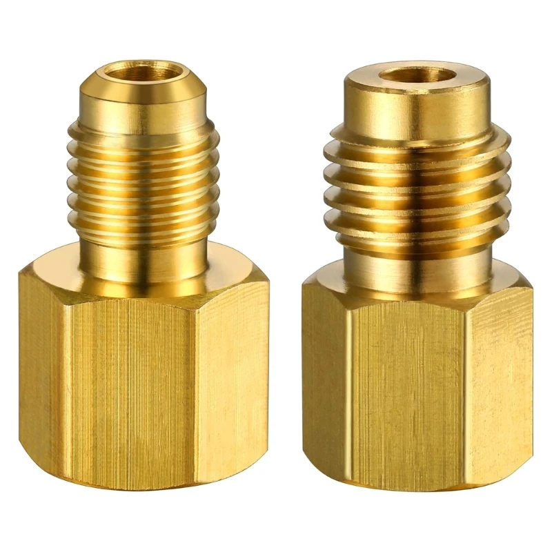

1/2 Female Acme to 1/4 Male Flare Adaptor Valve Core and 6014 Vacuum Pump Adapter 1/4 Inch Flare Female to 1/2 Inch Acme