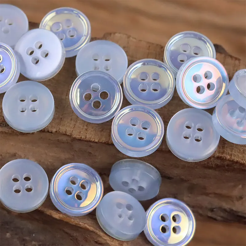 10/20pcs 11mm 버튼 수지 AB 다채로운 4 구멍 라운드 버튼 수제 DIY 봉제 용품 의류 액세서리 셔츠 장식