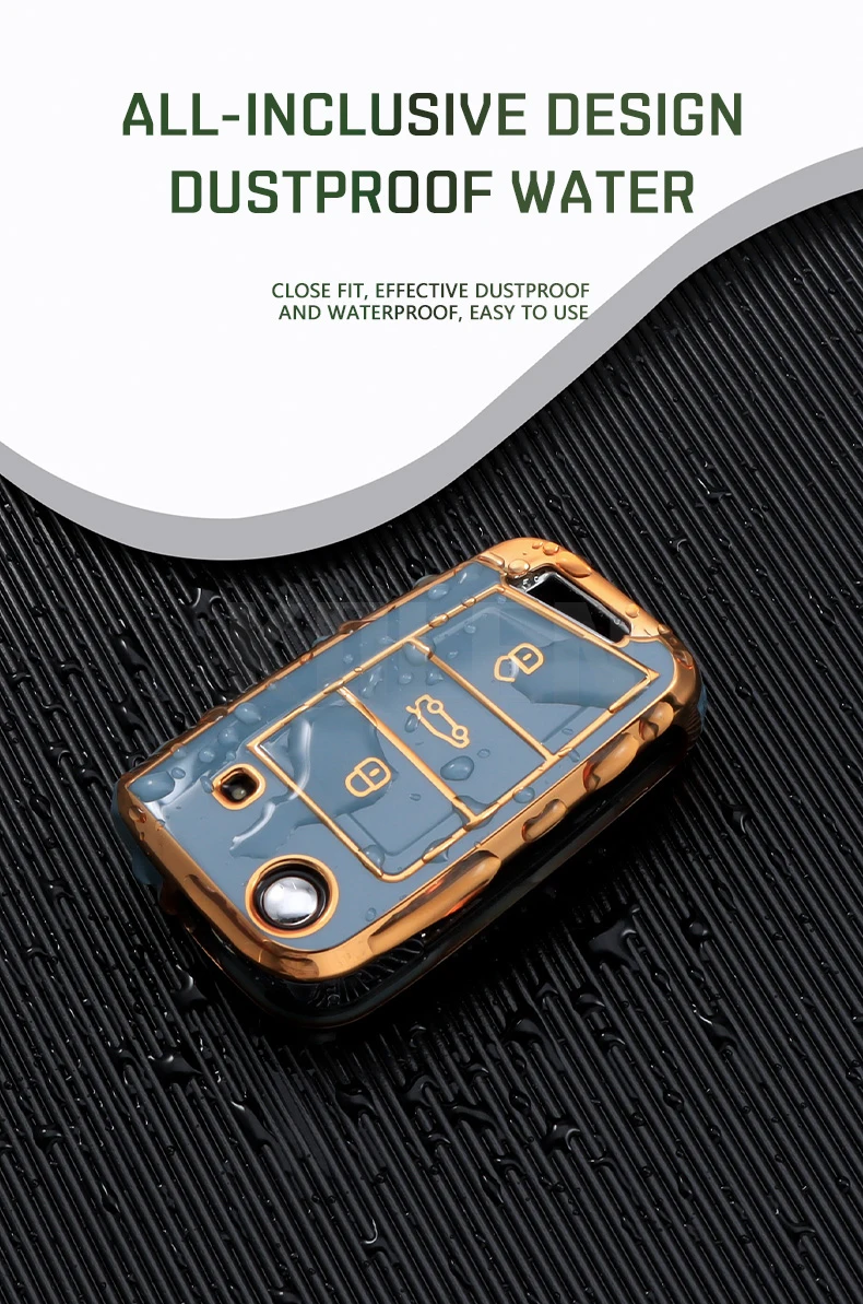 Fashion TPU Car Flip Key Case Cover Shell per VW Volkswagen Golf 7 MK7 Tiguan MK2 per Seat Ateca Leon FR 2 Ibiza Skoda Octavia - Se2db342338e24fc1b4df2389d1108185W