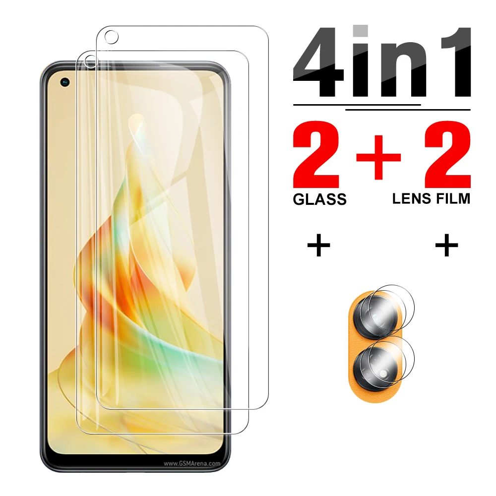 

4 в 1 для Oppo Reno8 Pro plus Reno7 A полное покрытие прозрачное защитное стекло Narzo 50 50i 50A Reno 8 7 Lite защита экрана объектива