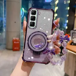 Versatile Phone Cover Set: Includes Case, Lanyard, and Stand (3 - Piece) for Infinix Hot 50 5G (PURPLE)