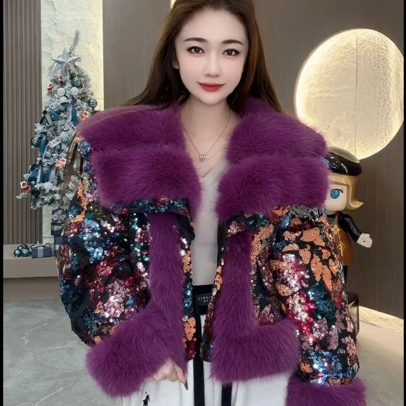 Detail of fur collar and craftsmanship