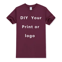 Personalized Cotton T - Shirt with Custom Logo, Text, or Photo Design - XXXL (Burgundy)