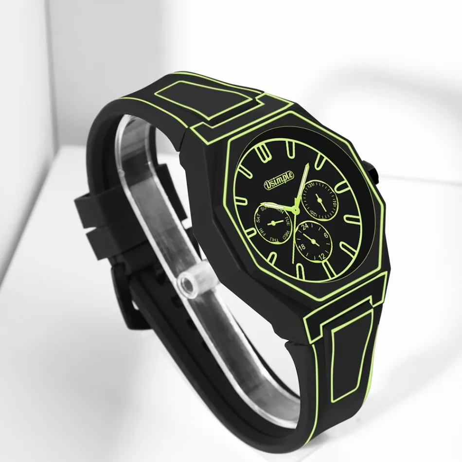 Elegante Herren-Quarzuhr – Silikonarmband, Analoganzeige, Weihnachts- und Halloween-Geschenk, kreative Armbanduhr, Herren-Geschenk – Detail 11