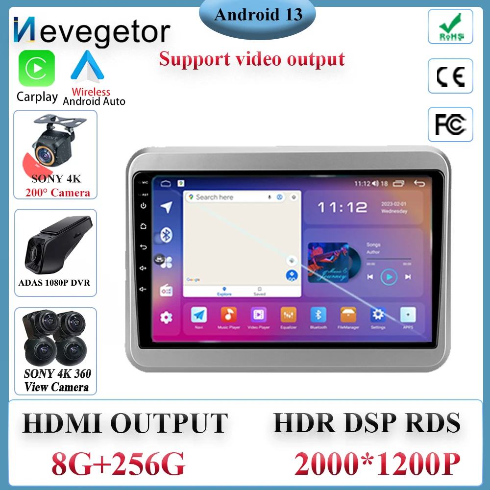 

Android For Suzuki Spacia 2 II 2017 - 2023 5G wifi BT No 2din DVD High-performance CPU HDR QLED Screen
