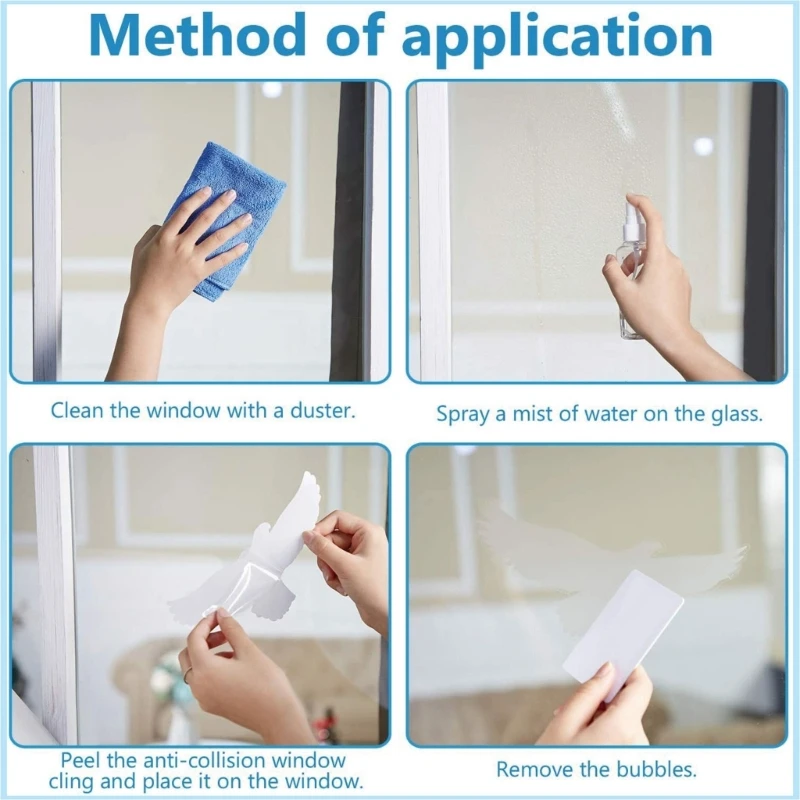 

16pc Anti-Collision Bird Stickers Window Decals Glass Door Protect Save Bird Strikes for Home Bathroom Kitchen Decor