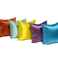 Soft 100% Silky Pillow Cover Silk Pillowcase 45cm Square Satin Cushion Cover High Quality Comfortable Solid Throw Pillows 1pc 1