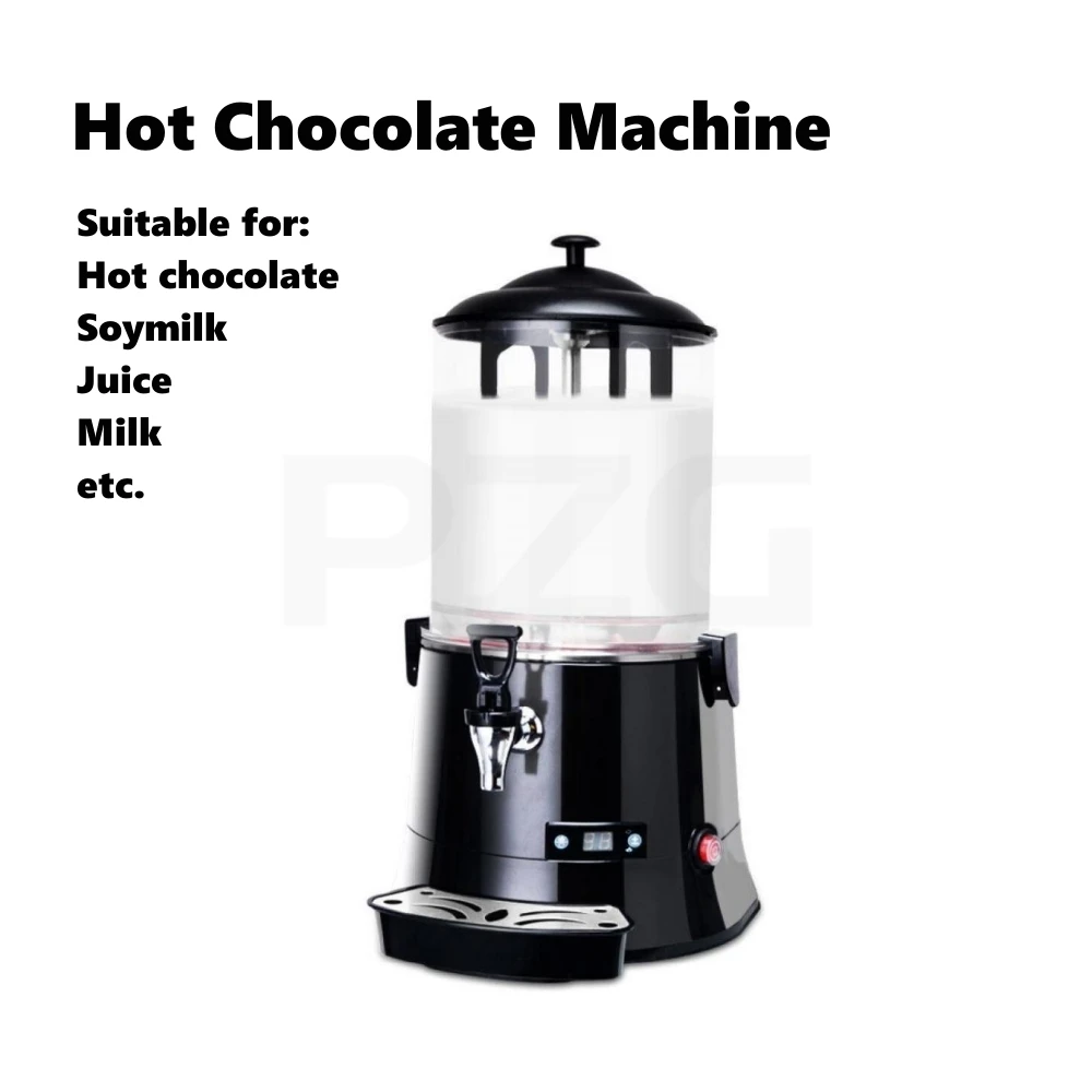 5/10l Commercial Hot Chocolate Maker,Electric Machine Hot Chocolate  Dispenser Warmer,with Led Display,304 Stainless Steel Heating Plate for  Heating