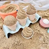 Children Beach Toys Ice Cream Model Bulldozer Sandbox Set For Kids Safe Plastic Wheat Straw Summer Outdoor Sand Water Game Gifts 3