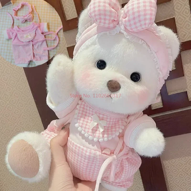 Clothes For 30cm Plush Dolls Kawaii Plush Bear Clothing Soft Bear White Brown Comfortable Cute Anime Decor Appease Toy Girl gift 3