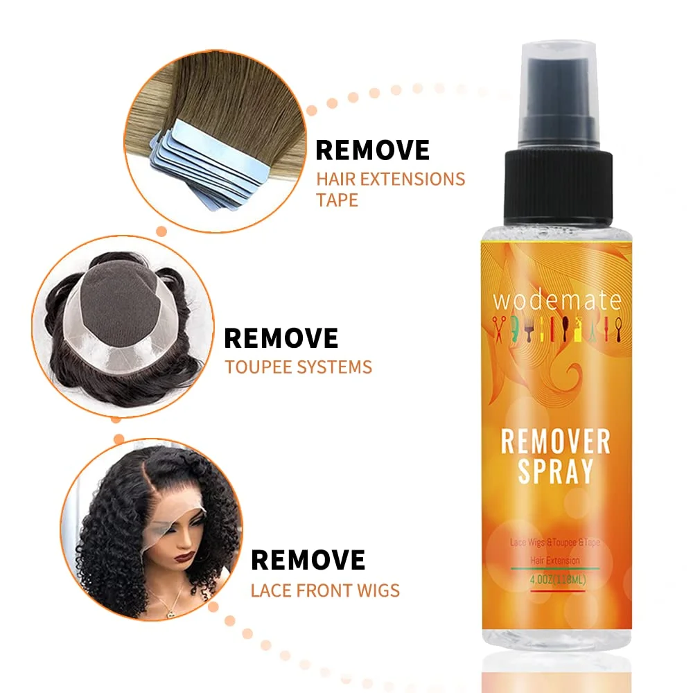 Wodemate Lace Glue Remover Fast Acting Adhesive Removers Spray For Wig Hair Extension Tape Frontal Toupee