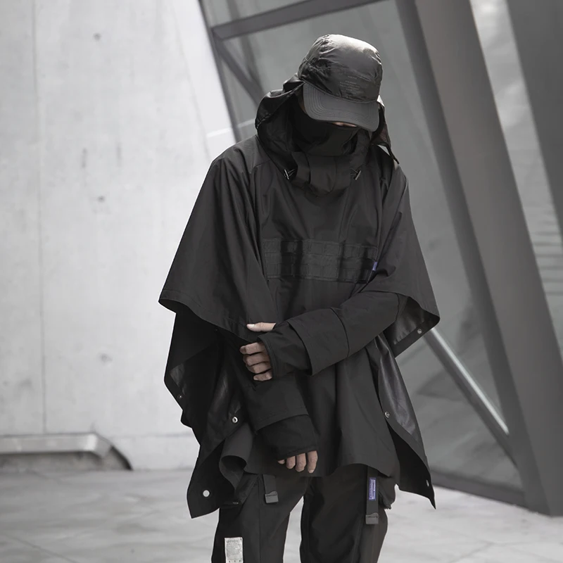 WHYWORKS 19AW cyberpunk ninja style black coats dark wear waterproof jackets techwear lightweight jacket tech coat