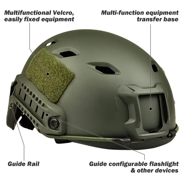 BOOIU BJ Fast Helmet Base Jump Tactical Helmet for CS Airsoft Paintball Outdoor Sports Hunting Shooting Safety Protection Rescue 3