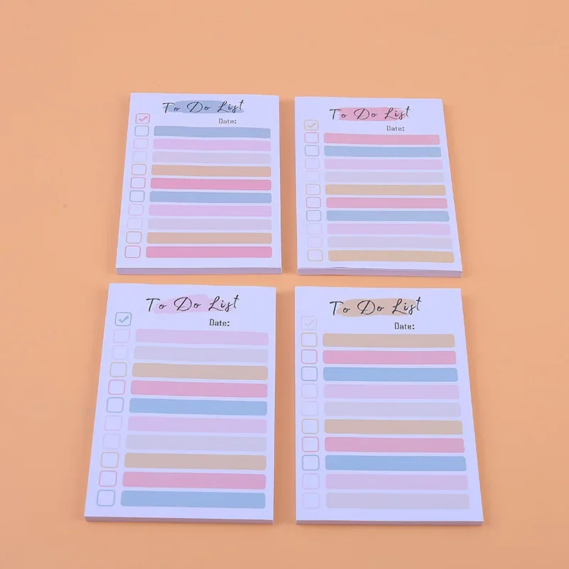 

50 Sheets To Do List Notepad Color To Do List Sticky Notes Adhesive Memo Pad Rainbow Style Portable Daily Planner List Notepad