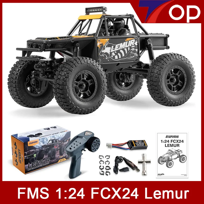 FMS Rochobby 1/24 FCX24 Lemur монстр-Трак Радиоуправляемый автомобиль, RC Гусеничный с 2 скоростями 4-колесный привод RTR готов к работе