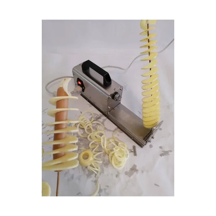 Commercial Potato Curly Fry Cutter Crane Stainless Steel Tornado Tower Fresh Chips Electric Spiral Potato Cutter Machine