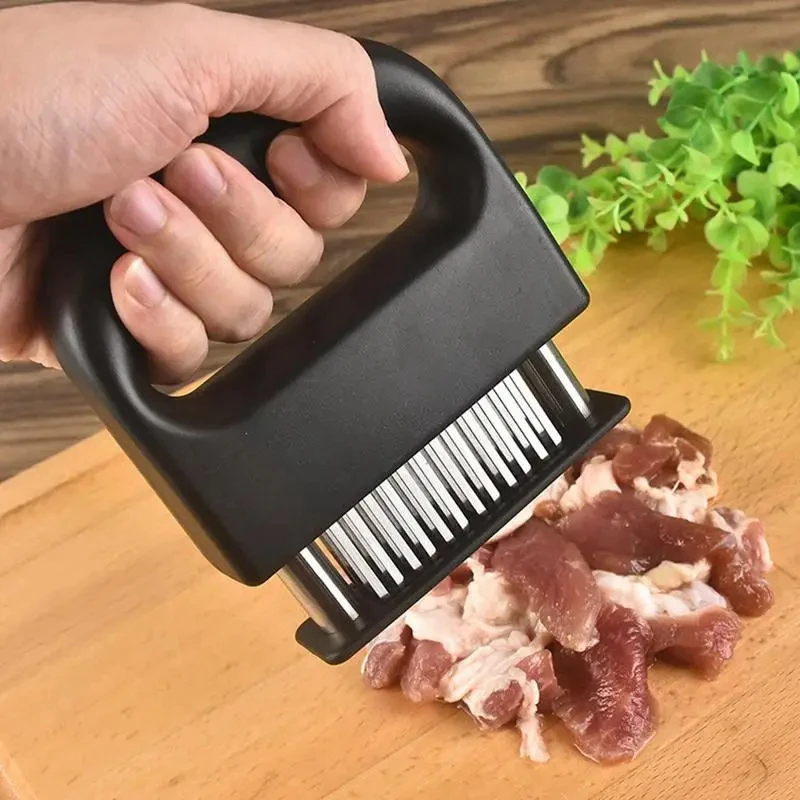 Retractable Stainless Steel Meat Needle Softener Tenderizer 48 Blades Kitchen Cooking Steak Hammer Pounder Tools Meat Beater 1PC
