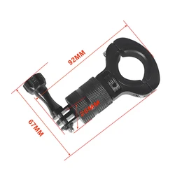 Universal Metal Motorcycle/Bike Handlebar Mount with 1/4 Screw - Black Clip Combo