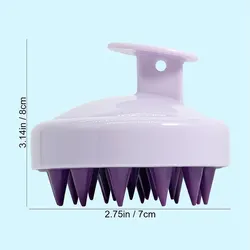 Silicone Scalp & Body Massage Brush for Hair Care and Relaxation (Purple)