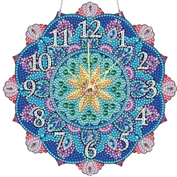 Vibrant Mandala Diamond Painting Clock Kit - DIY 5D Art Craft (1)